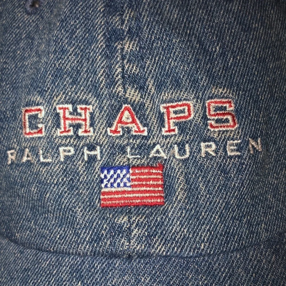 Chaps Ralph Lauren light blue denim adjustable baseball cap